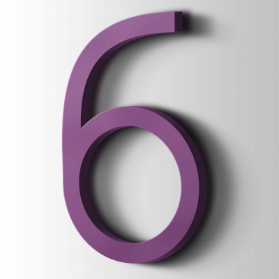 Kunststof Cijfer 6 Thesis Acrylaat 4008 Signal Violet - 1