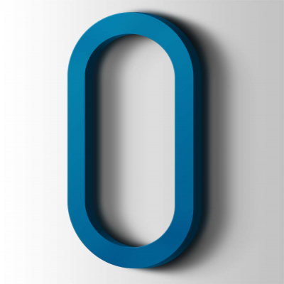 Kunststof Cijfer 0 Thesis Acrylaat 5015 Sky Blue - 1