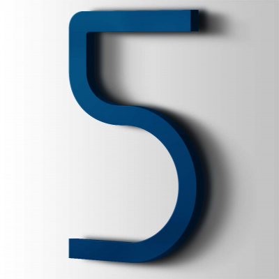 Kunststof Cijfer 5 Thesis Acrylaat 5002 Ultramarine Blue - 1