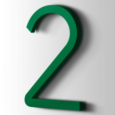 Kunststof Cijfer 2 Thesis Acrylaat 6029 Mint Green - 1