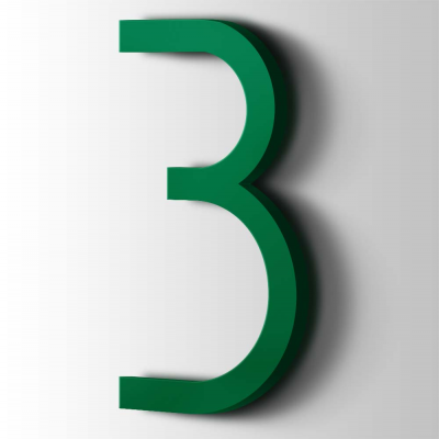 Kunststof Cijfer 3 Thesis Acrylaat 6029 Mint Green - 1