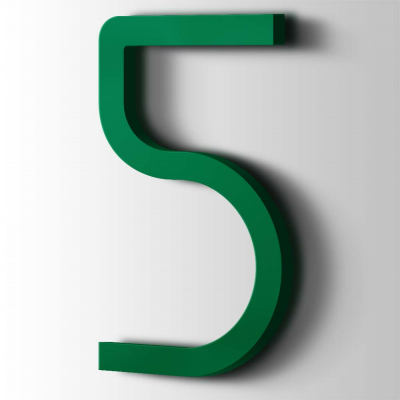 Kunststof Cijfer 5 Thesis Acrylaat 6029 Mint Green - 1