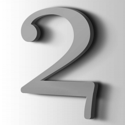 Kunststof Cijfer 2 Filisofia Acrylaat 7040 Window Grey - 1