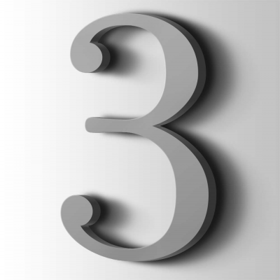 Kunststof Cijfer 3 Filisofia Acrylaat 7040 Window Grey - 1