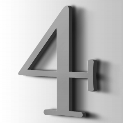 Kunststof Cijfer 4 Filisofia Acrylaat 7040 Window Grey - 1