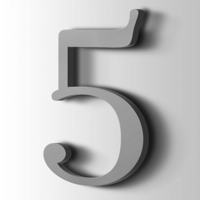 Kunststof Cijfer 5 Filisofia Acrylaat 7040 Window Grey - 1