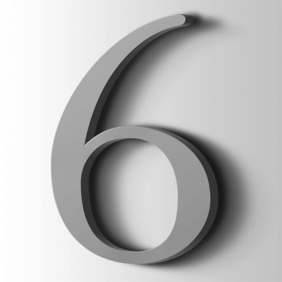 Kunststof Cijfer 6 Filisofia Acrylaat 7040 Window Grey - 1