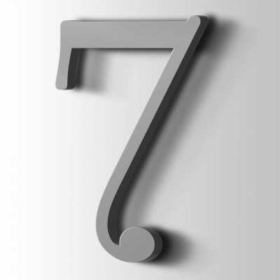 Kunststof Cijfer 7 Filisofia Acrylaat 7040 Window Grey - 1