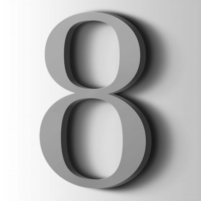 Kunststof Cijfer 8 Filisofia Acrylaat 7040 Window Grey - 1
