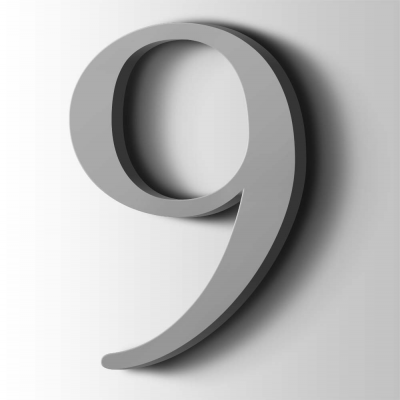 Kunststof Cijfer 9 Filisofia Acrylaat 7040 Window Grey - 1