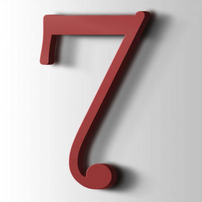 Kunststof Cijfer 7 Filisofia Acrylaat 3001 Signal Red - 1