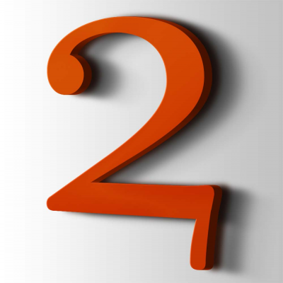 Kunststof Cijfer 2 Filisofia Acrylaat 3020 Traffic Red - 1