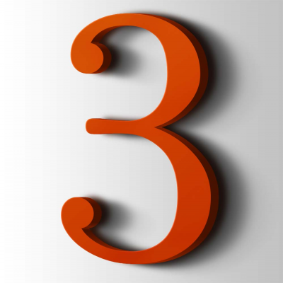 Kunststof Cijfer 3 Filisofia Acrylaat 3020 Traffic Red - 1