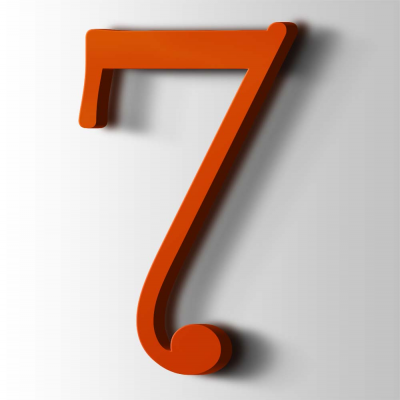 Kunststof Cijfer 7 Filisofia Acrylaat 3020 Traffic Red - 1