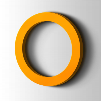 Kunststof Cijfer 0 Filisofia Acrylaat 1003 Signal Yellow - 1