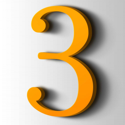 Kunststof Cijfer 3 Filisofia Acrylaat 1003 Signal Yellow - 1