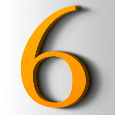 Kunststof Cijfer 6 Filisofia Acrylaat 1003 Signal Yellow - 1