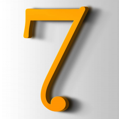 Kunststof Cijfer 7 Filisofia Acrylaat 1003 Signal Yellow - 1