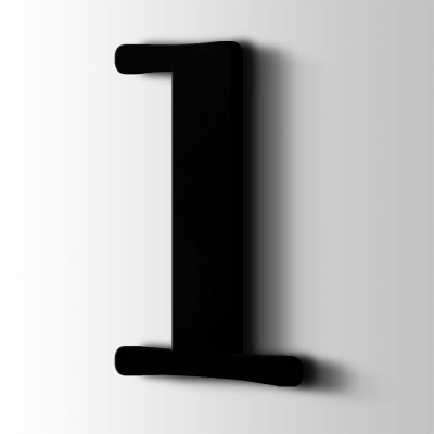 Kunststof Cijfer 1 Filisofia Acrylaat 9005 Jet Black - 1