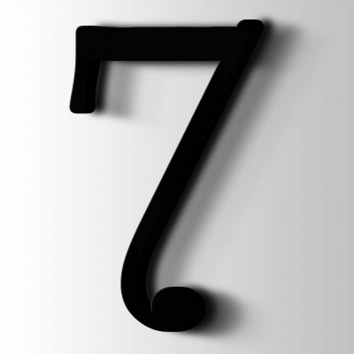 Kunststof Cijfer 7 Filisofia Acrylaat 9005 Jet Black - 1