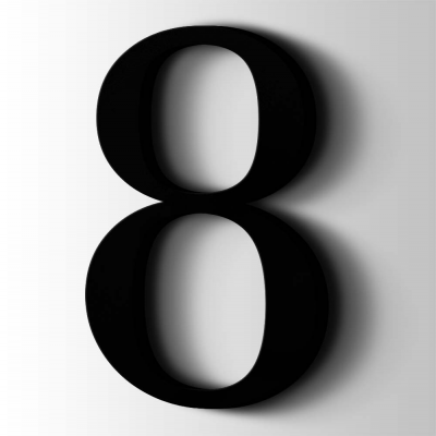 Kunststof Cijfer 8 Filisofia Acrylaat 9005 Jet Black - 1