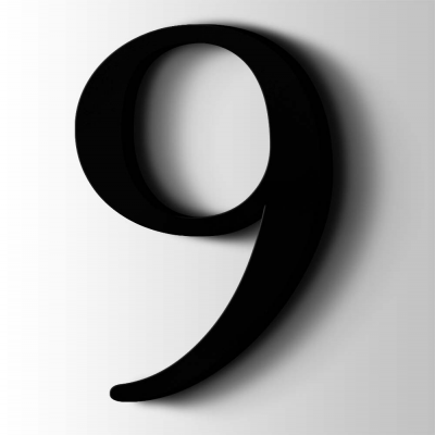 Kunststof Cijfer 9 Filisofia Acrylaat 9005 Jet Black - 1