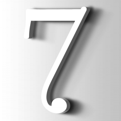 Kunststof Cijfer 7 Filisofia Acrylaat 9016 Traffic white - 1