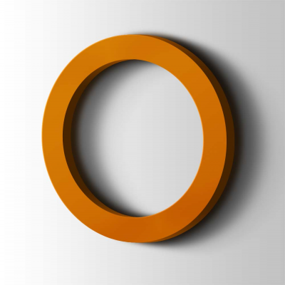 Kunststof Cijfer 0 Filisofia Acrylaat 2004 Pure Orange - 1