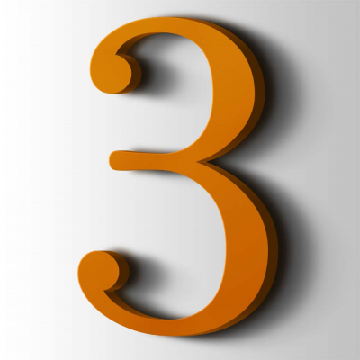 Kunststof Cijfer 3 Filisofia Acrylaat 2004 Pure Orange - 1