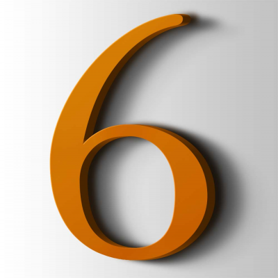 Kunststof Cijfer 6 Filisofia Acrylaat 2004 Pure Orange - 1