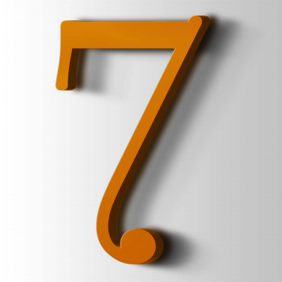 Kunststof Cijfer 7 Filisofia Acrylaat 2004 Pure Orange - 1