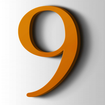 Kunststof Cijfer 9 Filisofia Acrylaat 2004 Pure Orange - 1