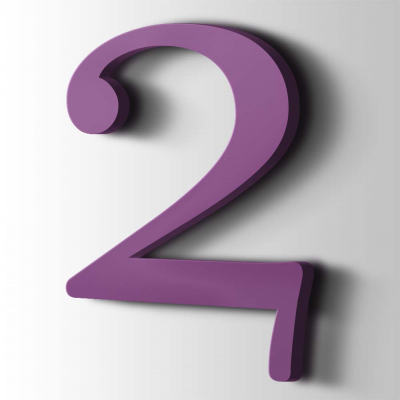 Kunststof Cijfer 2 Filisofia Acrylaat 4008 Signal Violet - 1