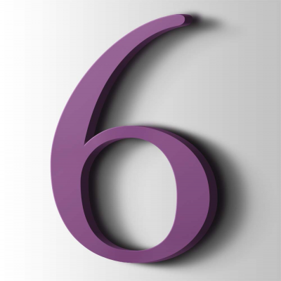 Kunststof Cijfer 6 Filisofia Acrylaat 4008 Signal Violet - 1