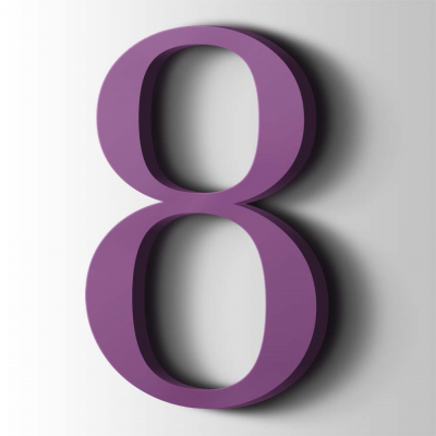 Kunststof Cijfer 8 Filisofia Acrylaat 4008 Signal Violet - 1