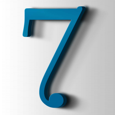 Kunststof Cijfer 7 Filisofia Acrylaat 5015 Sky Blue - 1