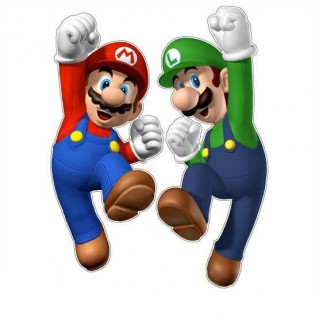 Mario en Luigi side art arcade stickers - 1