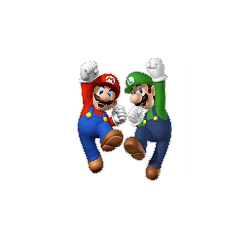 Mario en Luigi side art arcade stickers - 1
