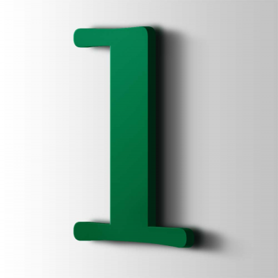 Kunststof Cijfer 1 Filisofia Acrylaat 6029 Mint Green - 1