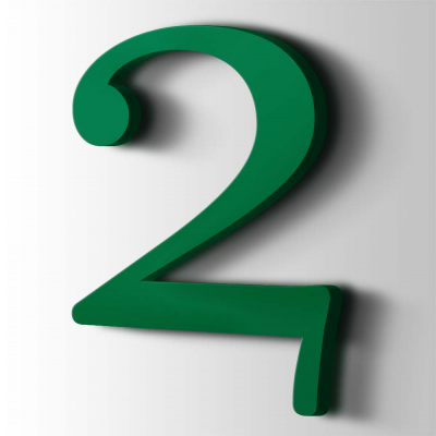 Kunststof Cijfer 2 Filisofia Acrylaat 6029 Mint Green - 1