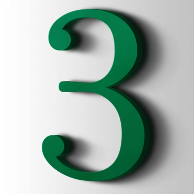 Kunststof Cijfer 3 Filisofia Acrylaat 6029 Mint Green - 1