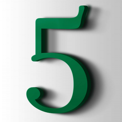 Kunststof Cijfer 5 Filisofia Acrylaat 6029 Mint Green - 1