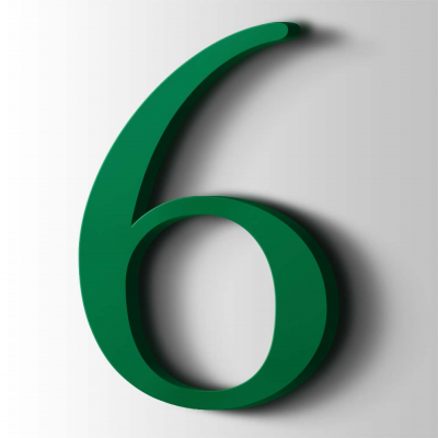 Kunststof Cijfer 6 Filisofia Acrylaat 6029 Mint Green - 1