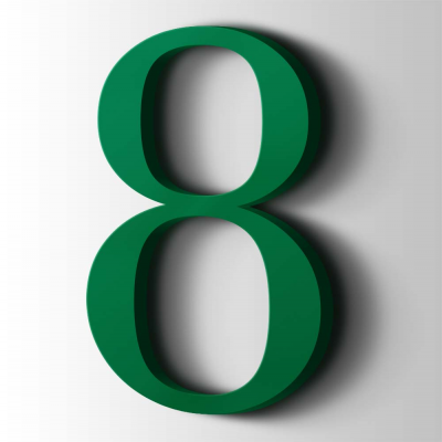 Kunststof Cijfer 8 Filisofia Acrylaat 6029 Mint Green - 1