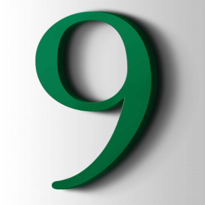 Kunststof Cijfer 9 Filisofia Acrylaat 6029 Mint Green - 1