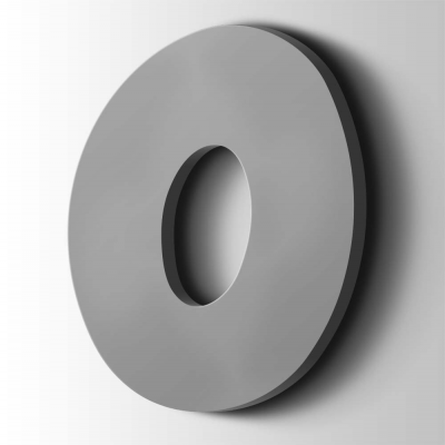 Kunststof Cijfer 0 Grobold Acrylaat 7040 Window Grey - 1