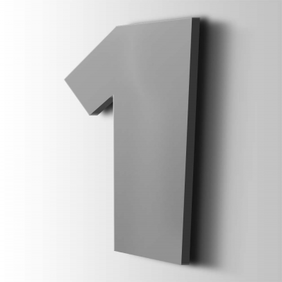 Kunststof Cijfer 1 Grobold Acrylaat 7040 Window Grey - 1