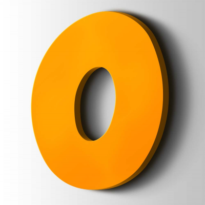 Kunststof Cijfer 0 Grobold Acrylaat 1003 Signal Yellow - 1