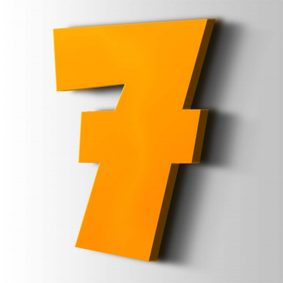 Kunststof Cijfer 7 Grobold Acrylaat 1003 Signal Yellow - 1