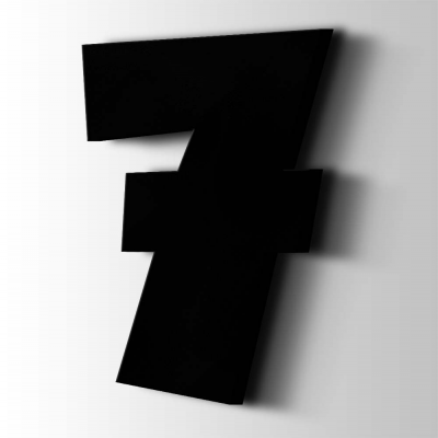 Kunststof Cijfer 7 Grobold Acrylaat 9005 Jet Black - 1